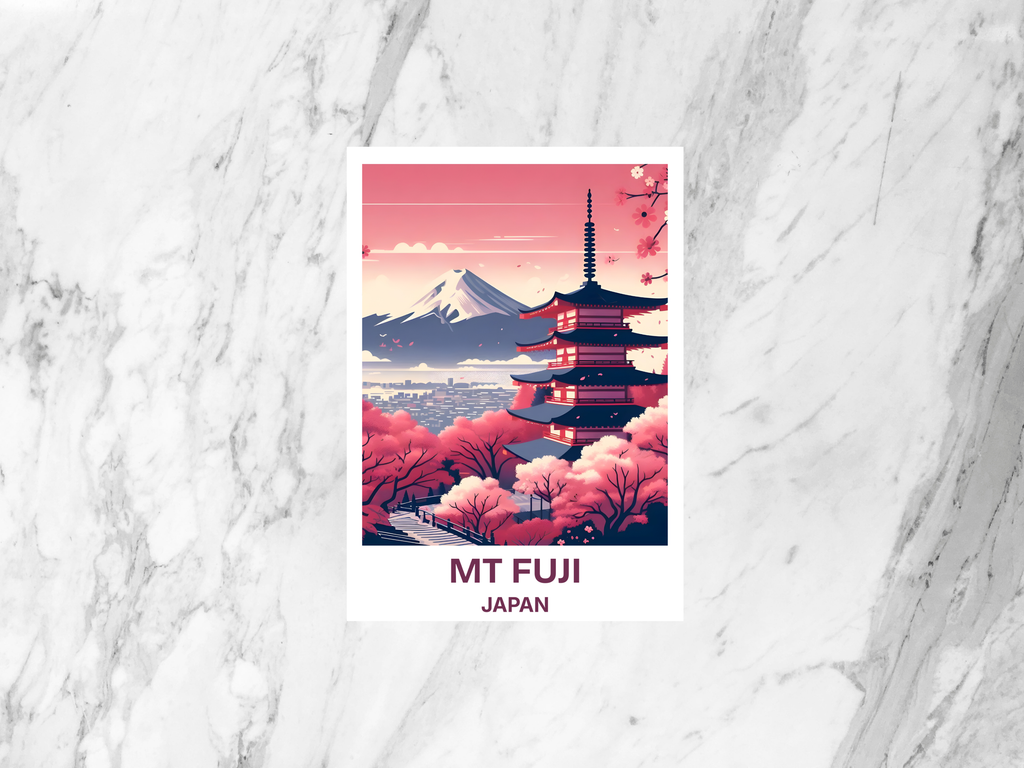 Mt Fuji Postcard Iconic Pagoda View Japan Travel Souvenir Scenic Japanese Landmark Travel Souvenir Asia Travel Gift Decor