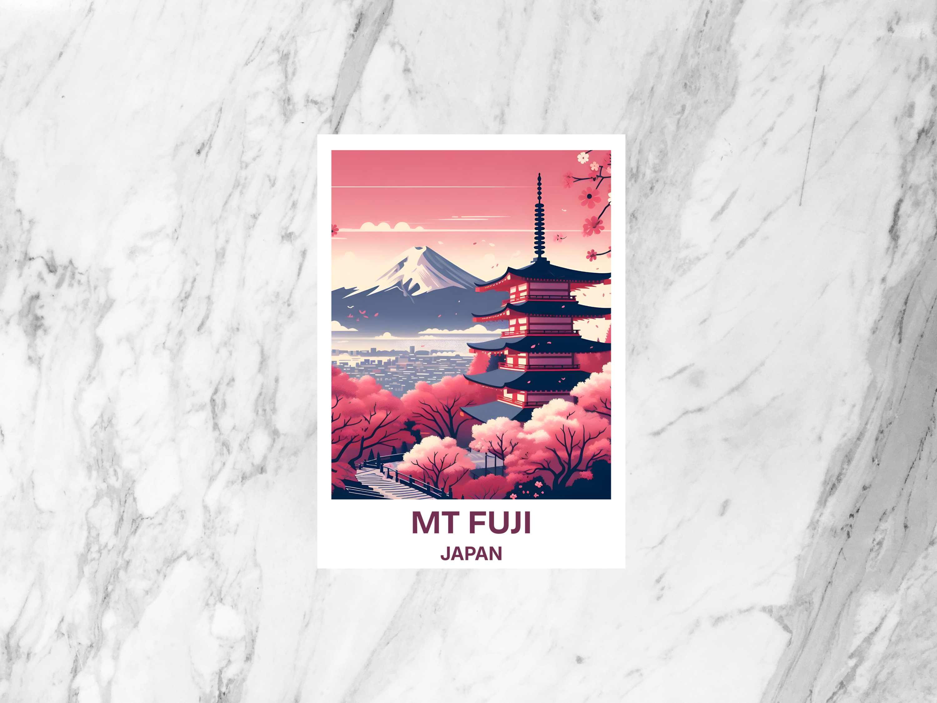 Mt Fuji Postcard Iconic Pagoda View Japan Travel Souvenir Scenic Japanese Landmark Travel Souvenir Asia Travel Gift Decor