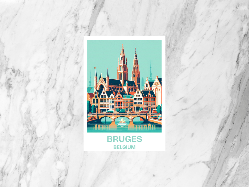 Bruges Travel Postcard Travel Diary Belgium Holiday Postcard Europe City Gift for Travelers World City Travel Keepsake for Travel Album