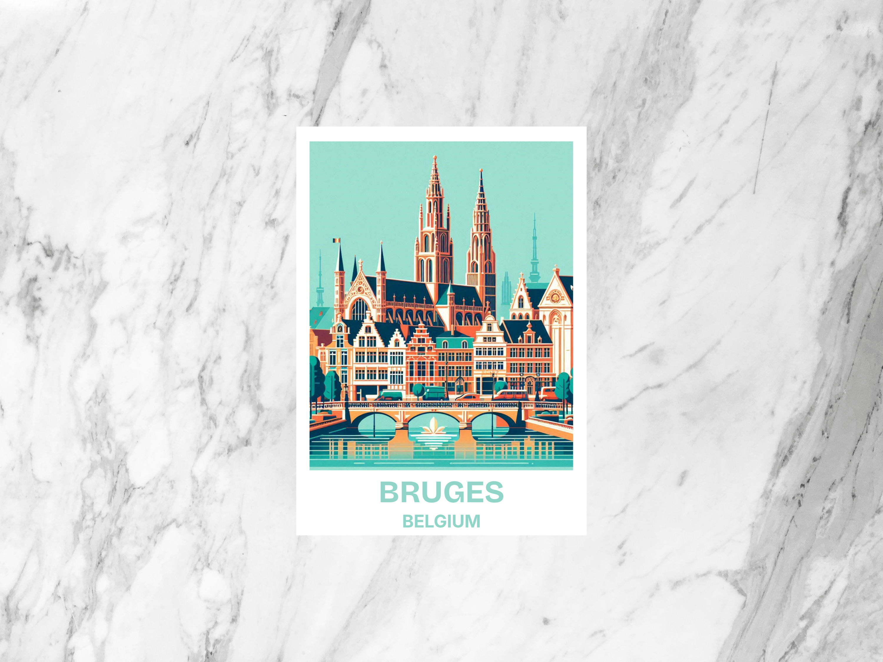 Bruges Travel Postcard Travel Diary Belgium Holiday Postcard Europe City Gift for Travelers World City Travel Keepsake for Travel Album