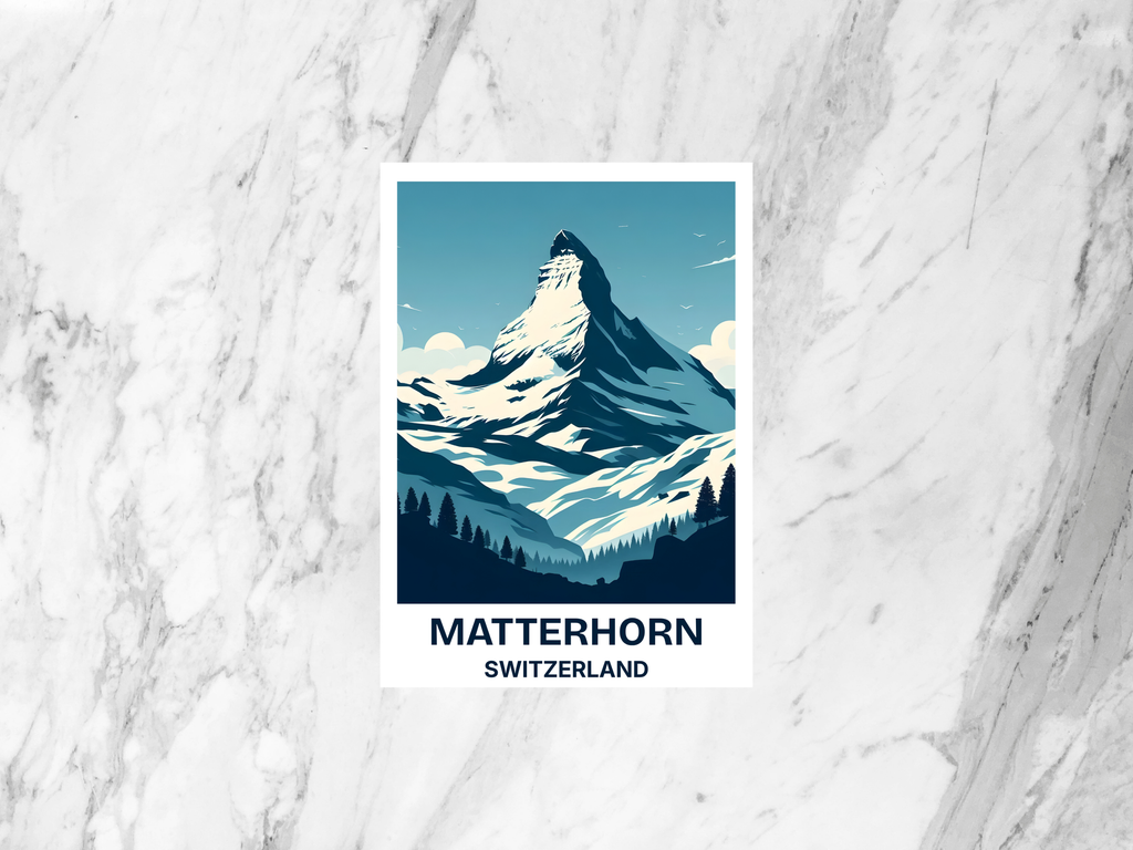Matterhorn Postcard Switzerland Holiday Travel Postcard Europe Travel Art Gift for Travelers Travel Diary Keepsake Gift for Travel Journal