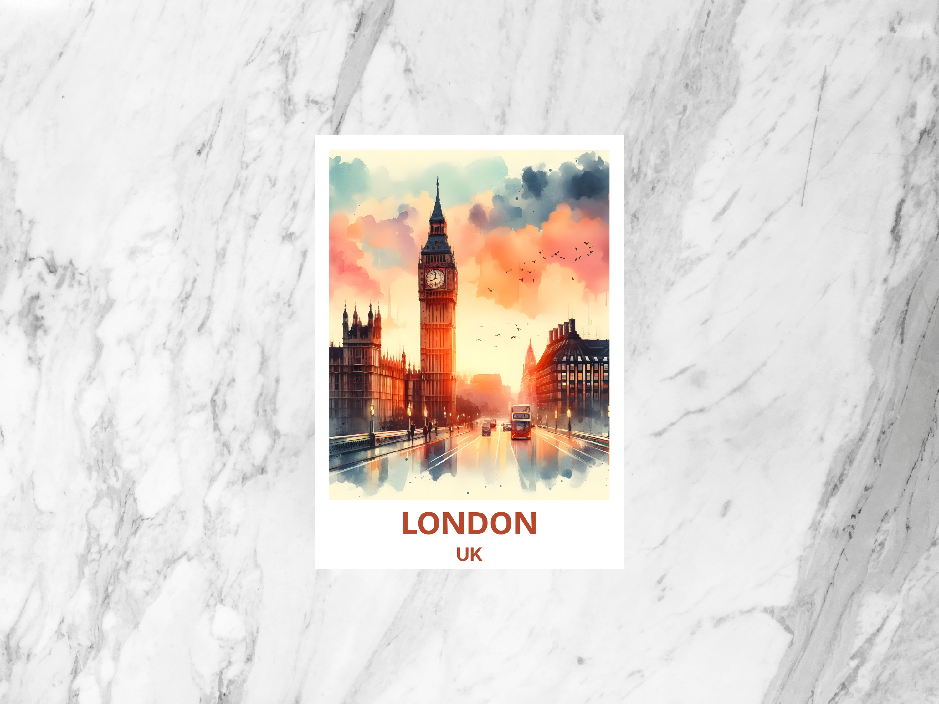 London Big Ben Travel Postcard UK Holiday Watercolor Postcard Set Travel Album Gift for Travelers London Bridge Travel Keepsake