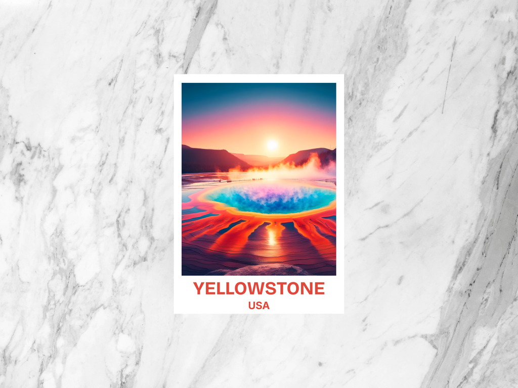 Handmade Yellowstone National Park Travel Postcard Gift for Traveler Cute USA Holiday Postcard Blank Travel Journal Keepsake Postcard Print