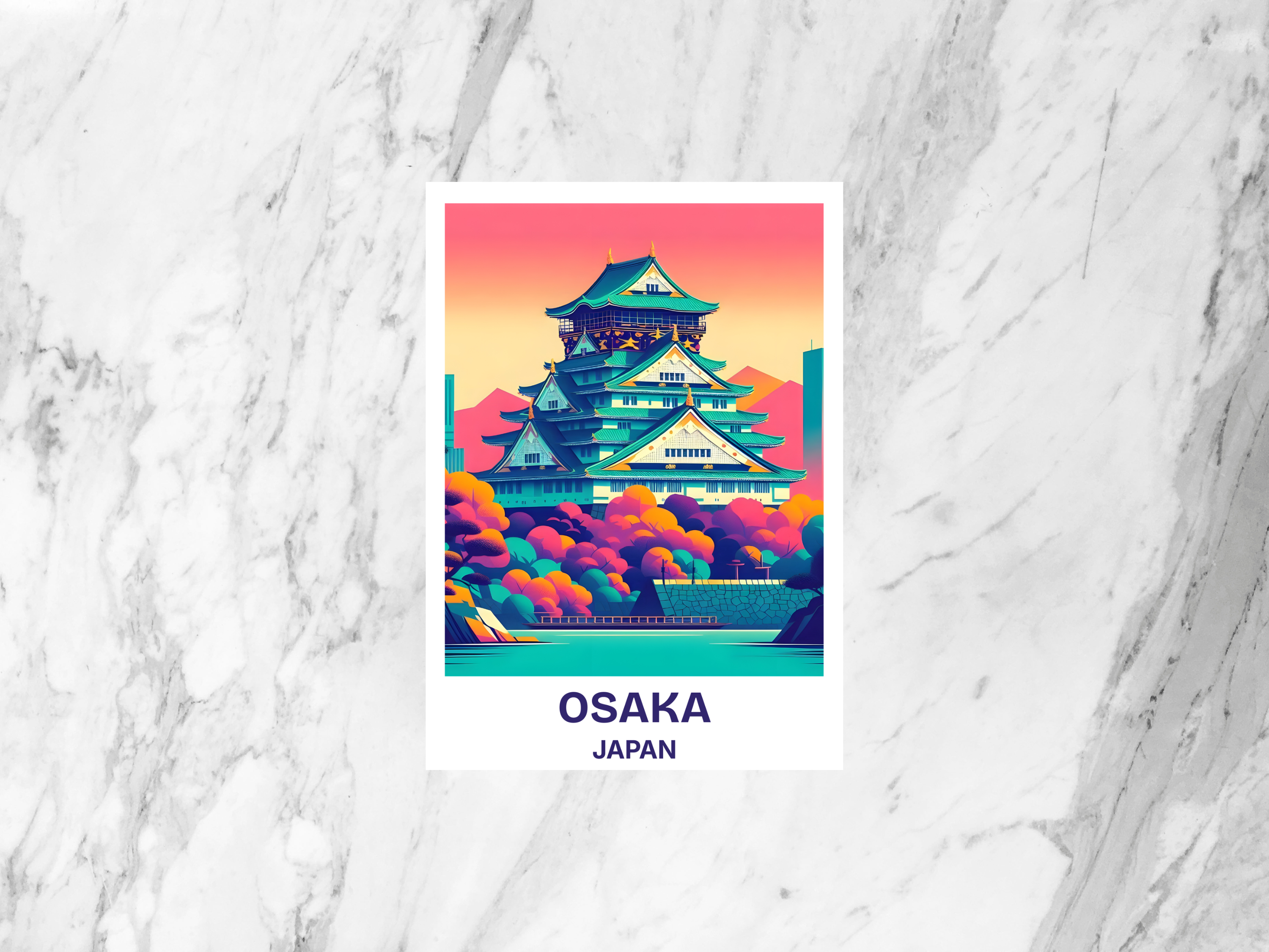 Osaka Castle Postcard Japanese Holiday Travel Accessories Blank Travel Journal Postcard Cute Travel Keepsake Tokyo Travel Postcard