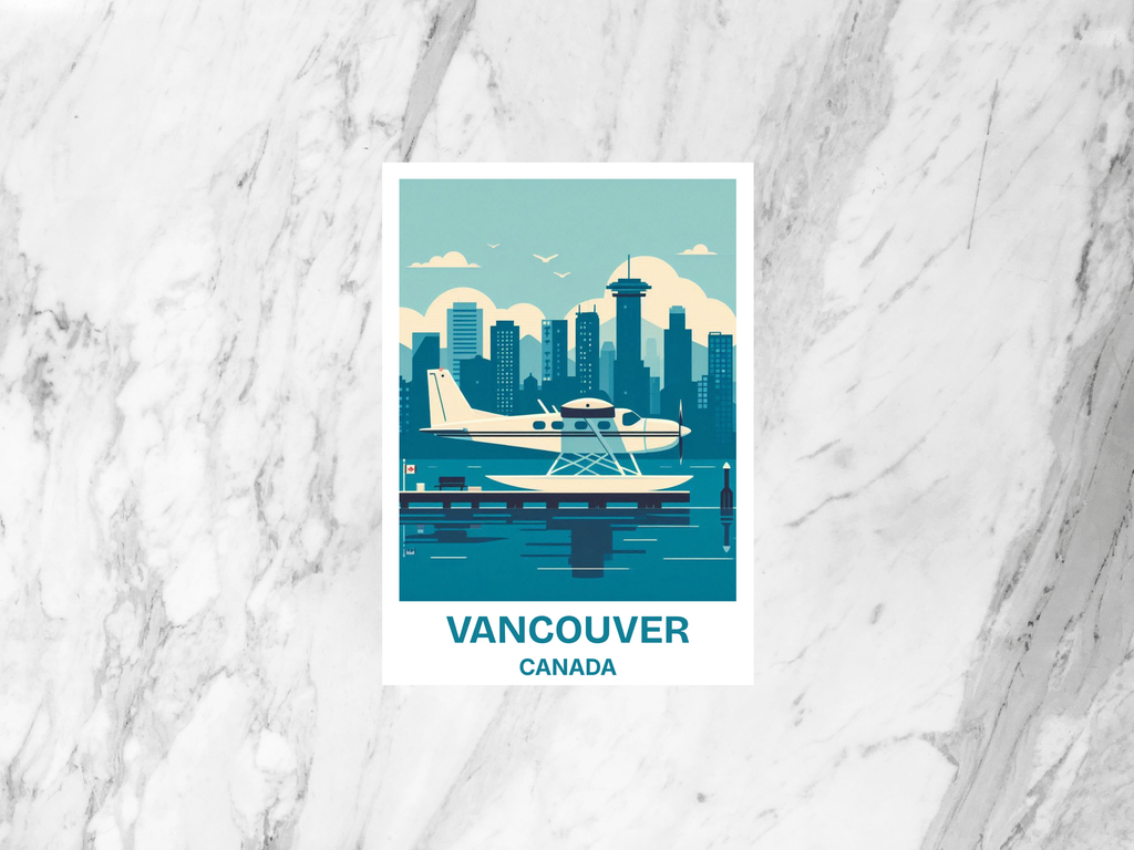 Handmade Vancouver Holiday Postcard Gift for Traveler Canada Travel Postcard Print Blank Travel Scrapbook Keepsake Travel Diary Postcards