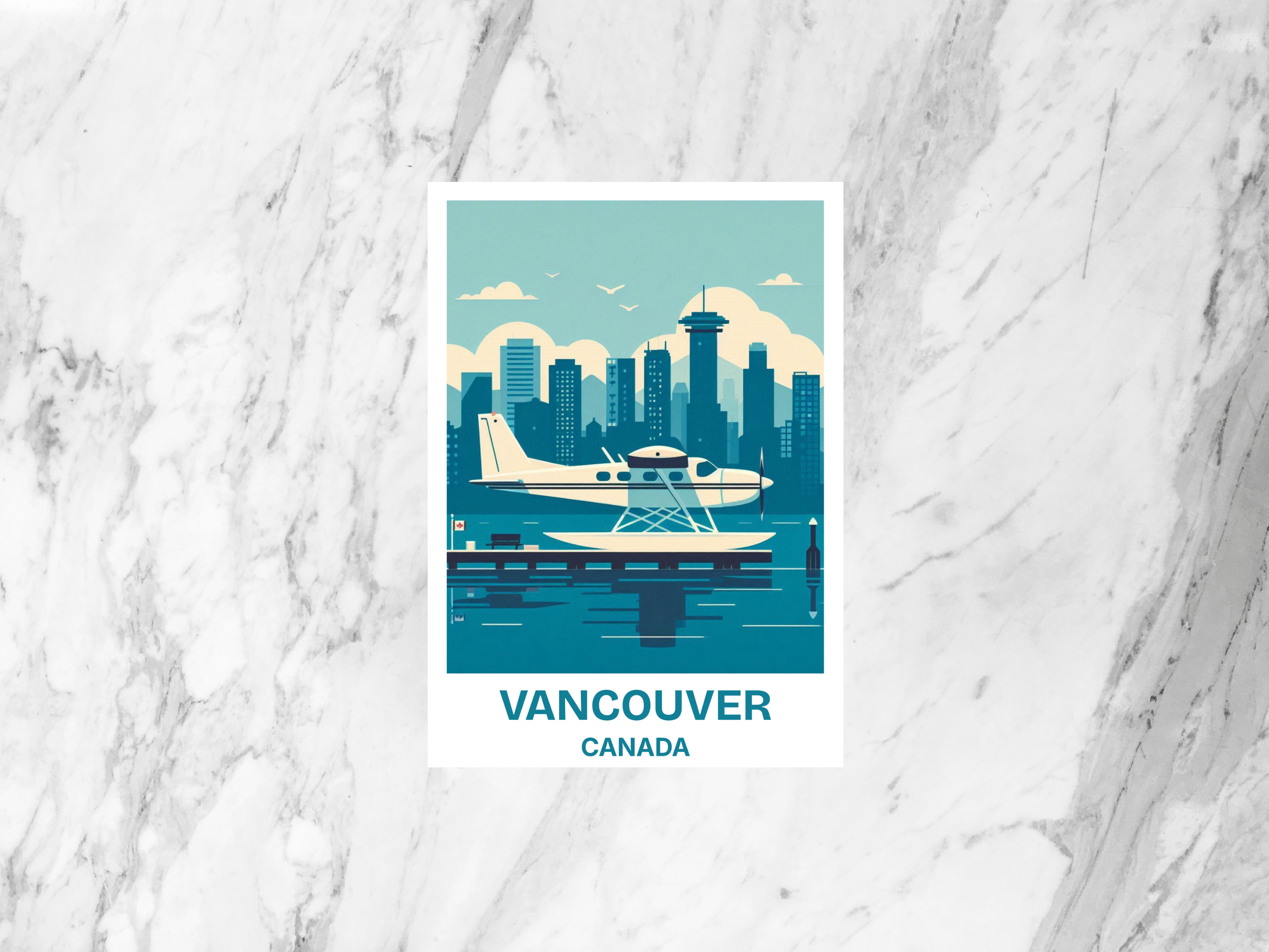 Handmade Vancouver Holiday Postcard Gift for Traveler Canada Travel Postcard Print Blank Travel Scrapbook Keepsake Travel Diary Postcards
