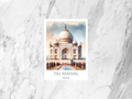 Taj Mahal Postcard Asia City Travel Postcard Wonder of World Poster Print India City Portrait Postcard Summer Vacation Souvenir