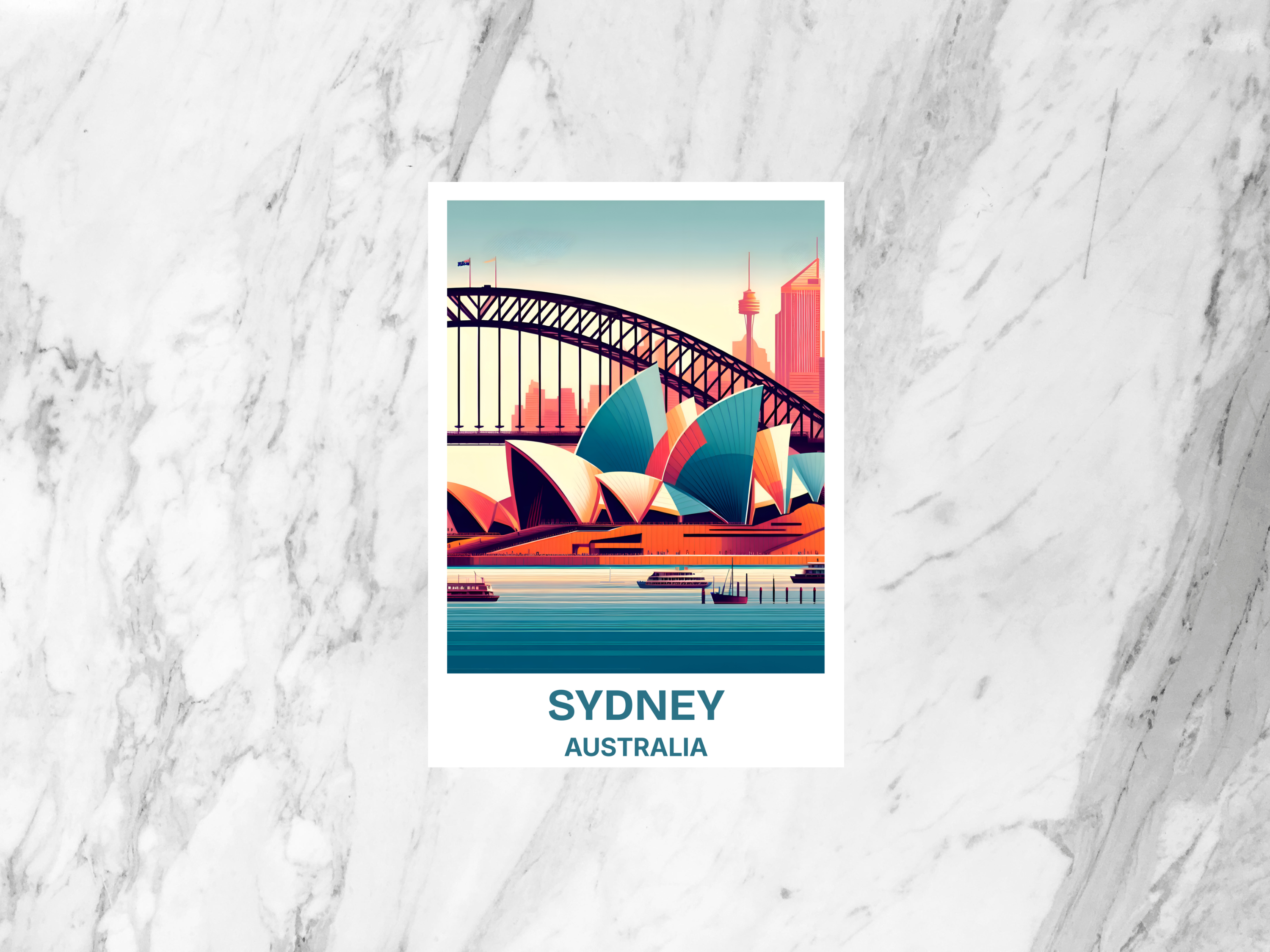 Cute Sydney Travel Postcard Handmade Blank Australia Postcard Print Gift for Traveler Oceania Holiday Postcard Travel Keepsake Postcards