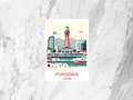 Fukuoka Postcard Japanese Holiday Handmade Postcard Asia Travel Diary Keepsake Gift for Traveler Blank Tokyo Postcard Travel Accessory