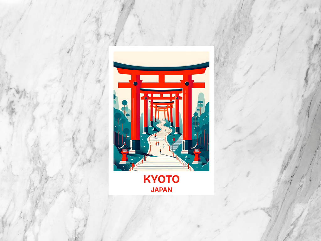 Japanese City Travel Postcard Cute Blank Kyoto Torii Gates Handmade Postcard Tokyo Summer Vacation Keepsake Travel Diary Accessory