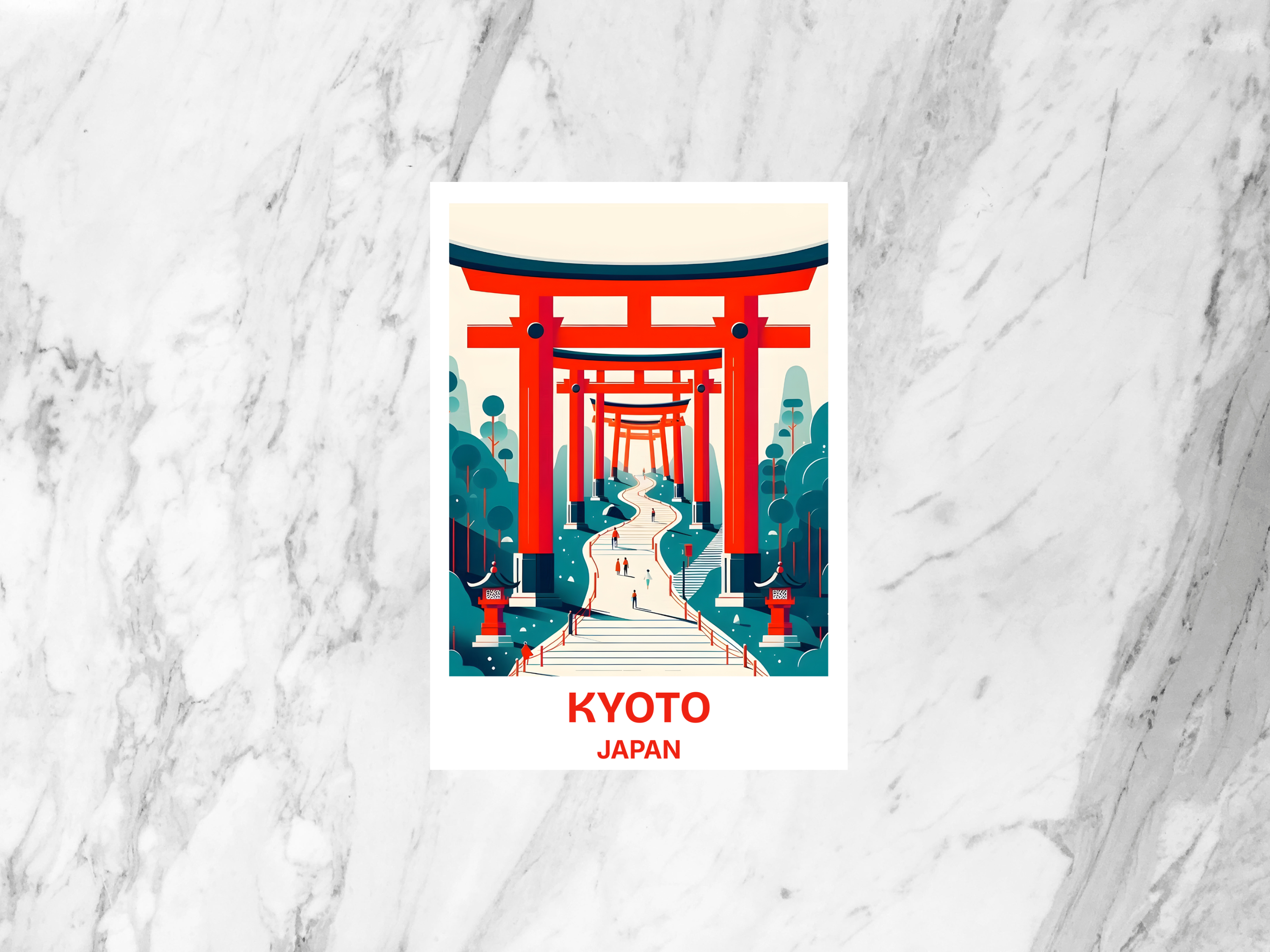 Japanese City Travel Postcard Cute Blank Kyoto Torii Gates Handmade Postcard Tokyo Summer Vacation Keepsake Travel Diary Accessory