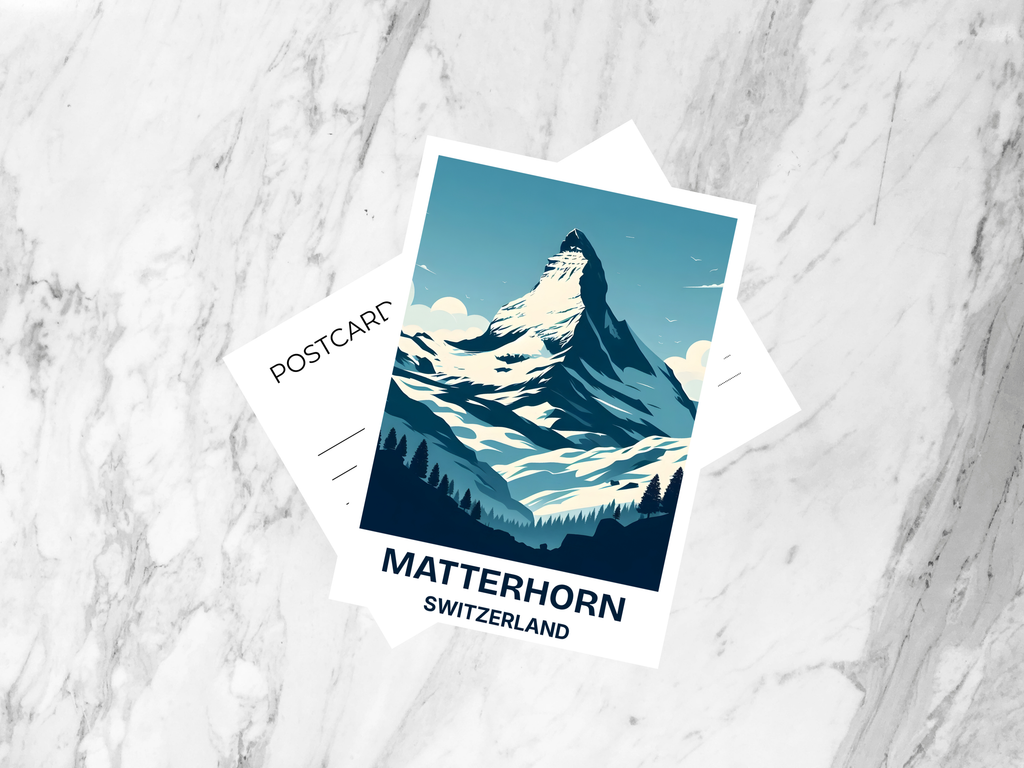 Matterhorn Postcard Switzerland Holiday Travel Postcard Europe Travel Art Gift for Travelers Travel Diary Keepsake Gift for Travel Journal