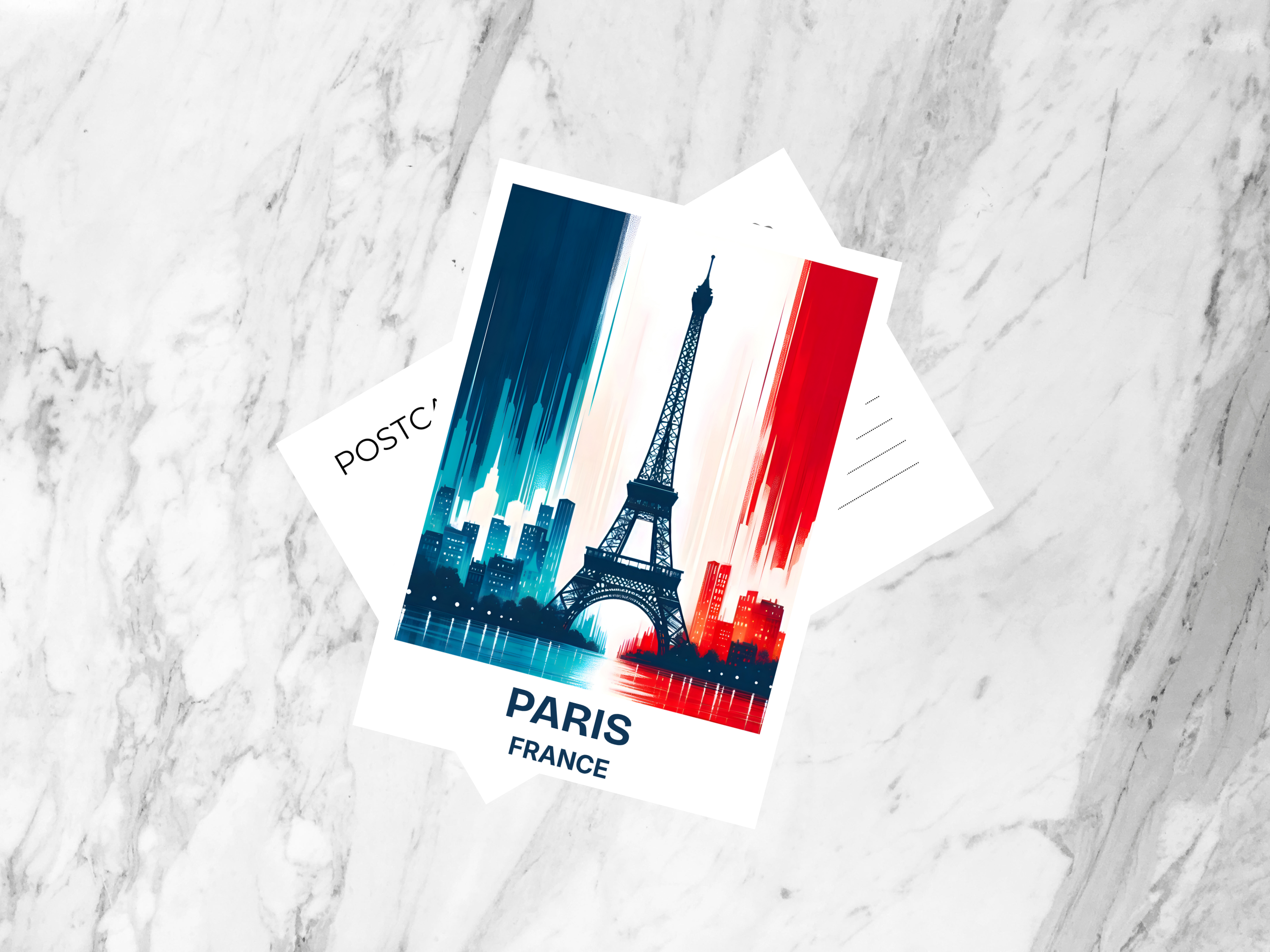 France Travel Postcard Paris Holiday Travel Diary Keepsake Blank Eiffel Tower Postcard Book Gift for Travelers Artistic Travel Poster
