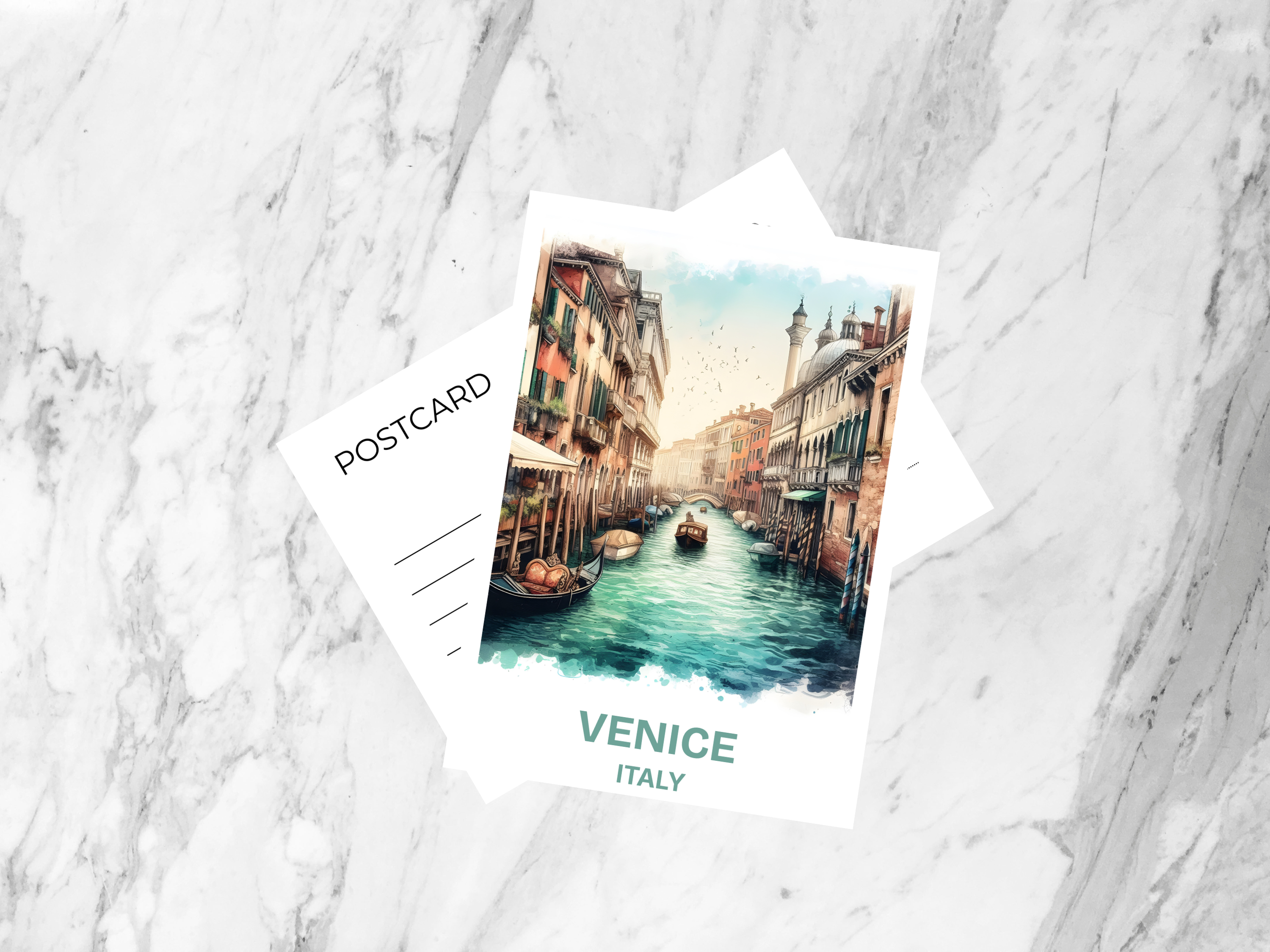 Venice Postcard Italy Holiday Handmade Travel Postcard Europe Travel Diary Keepsake Gift for Travelers Italian City Watercolor Poster Print