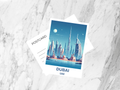 Blank Dubai Holiday Postcard Handmade Burj Khalifa Travel Postcard Travel Diary Keepsake Gift for Travelers Burj Al Arab Watercolor Postcard