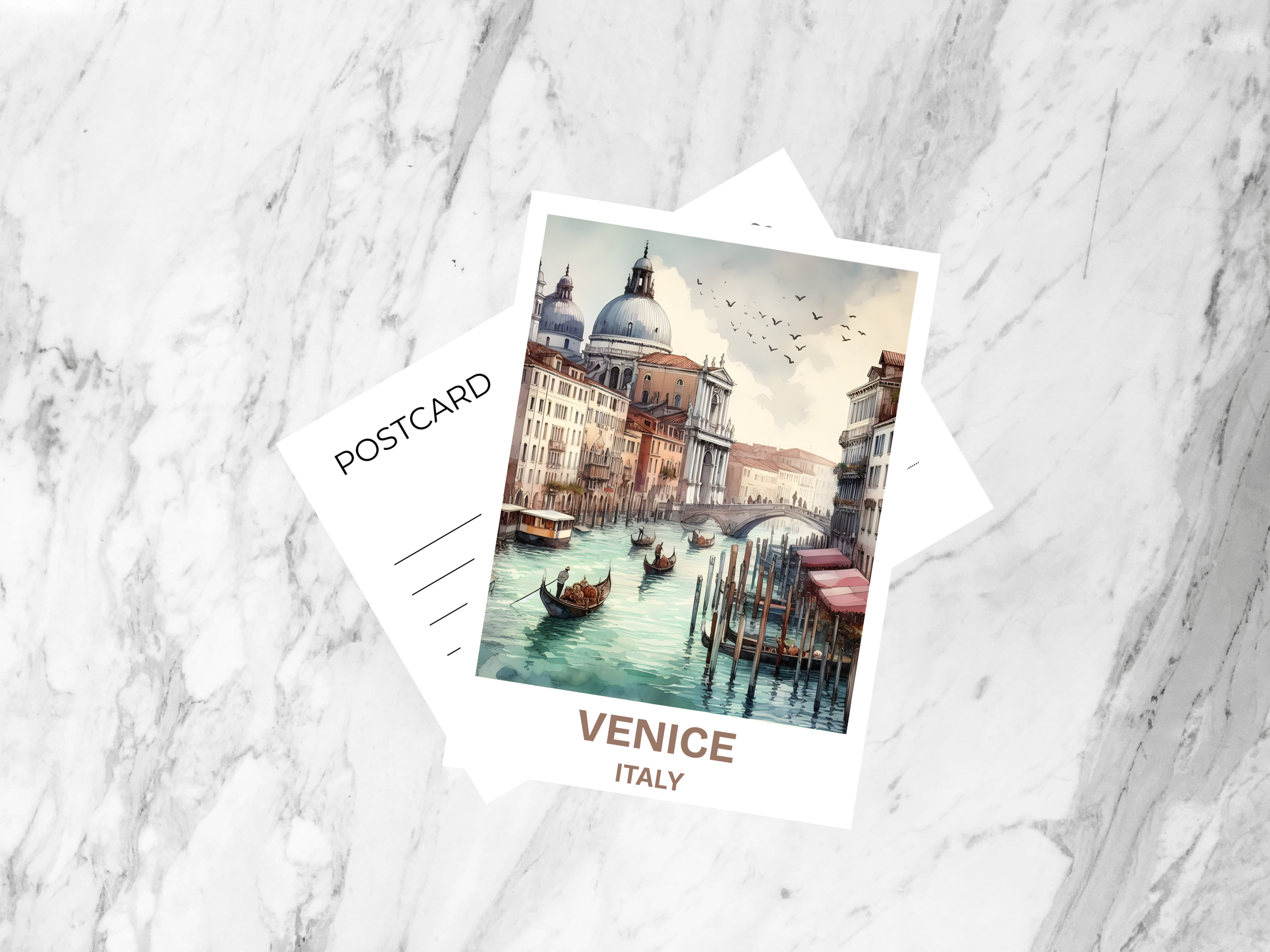 Venice Watercolor Travel Postcard Blank Italy Holiday Postcard Gift for Traveler Travel Scrapbook Postcard Print Handmade Postcards
