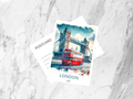 London Travel Postcard Watercolor UK Portrait Poster Print Summer Vacation Memento Travel Bookmark Europe Holiday Souvenir
