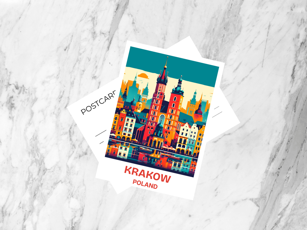 Krakow Travel Postcard Blank Poland Holiday Postcards Europe Travel Diary Keepsake Blank Postcard Gift for Travelers Travel Scrapbook Gift