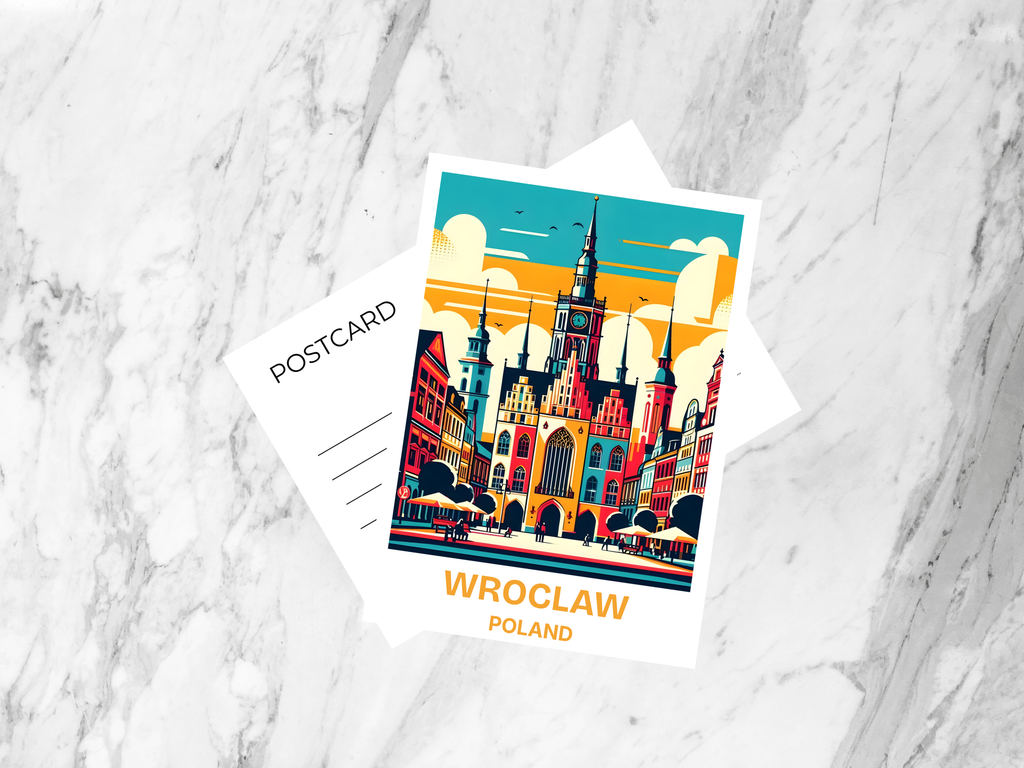 Wroclaw Postcard Handmade Poland Holiday Travel Postcard Europe Travel Diary Keepsake Gift for Travelers Krakow Poster Print
