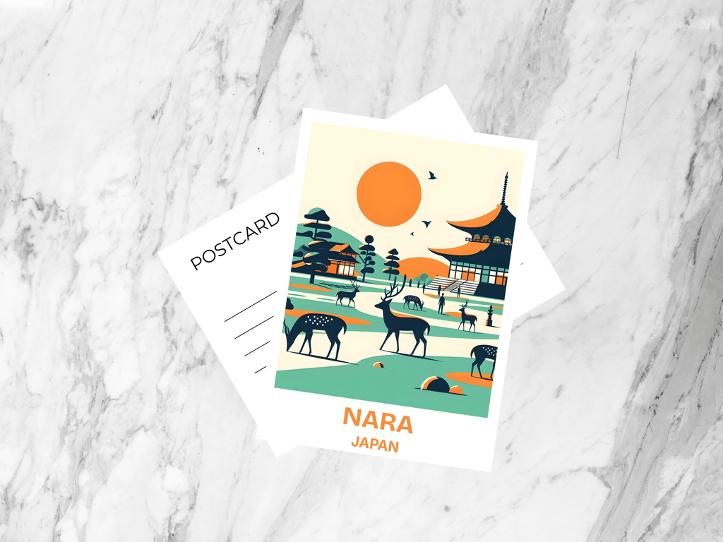 Blank Nara Travel Postcard Kyoto Holiday Blank Japanese Postcard Travel Diary Japan Shrine Print Tokyo Summer Vacation Travel Keepsake