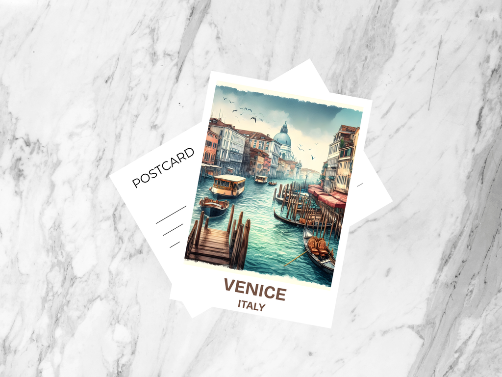 Venice Italy Travel Postcard Europe Travel Diary Keepsake Blank Watercolor Postcards Italian Art Postcard Gift for Travelers