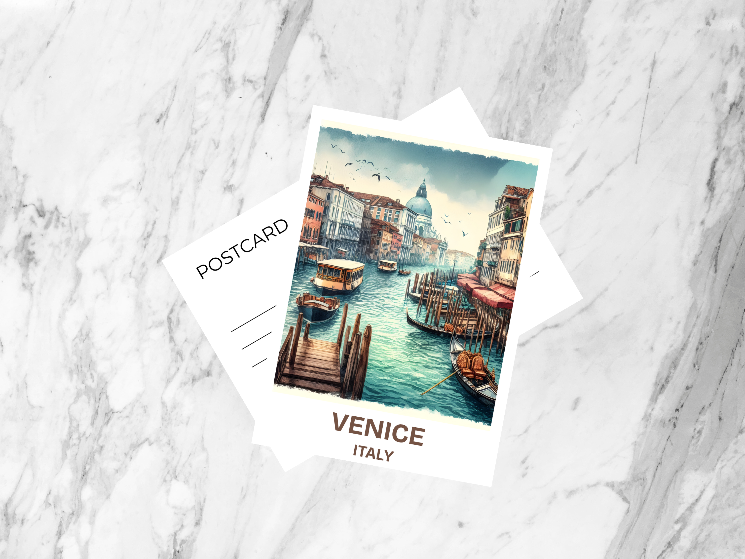 Venice Italy Travel Postcard Europe Travel Diary Keepsake Blank Watercolor Postcards Italian Art Postcard Gift for Travelers