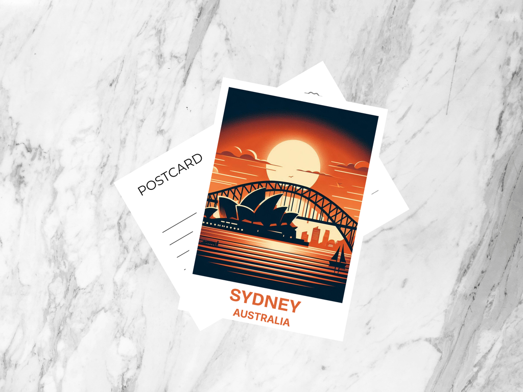 Australia Travel Postcard Sydney Opera House Portrait Poster Print Summer Vacation Memento Travel Bookmark Sydney Holiday Souvenir