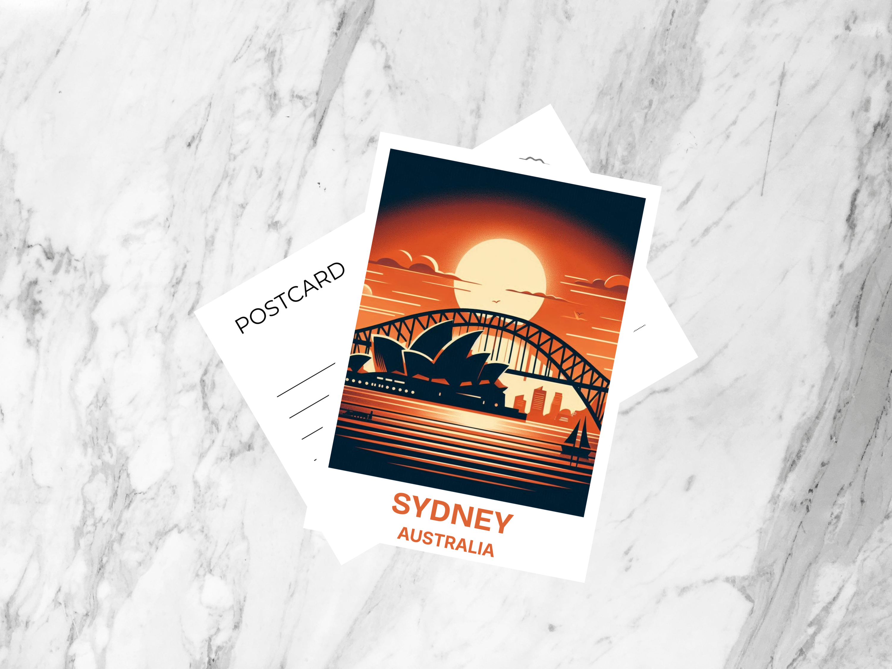 Australia Travel Postcard Sydney Opera House Portrait Poster Print Summer Vacation Memento Travel Bookmark Sydney Holiday Souvenir