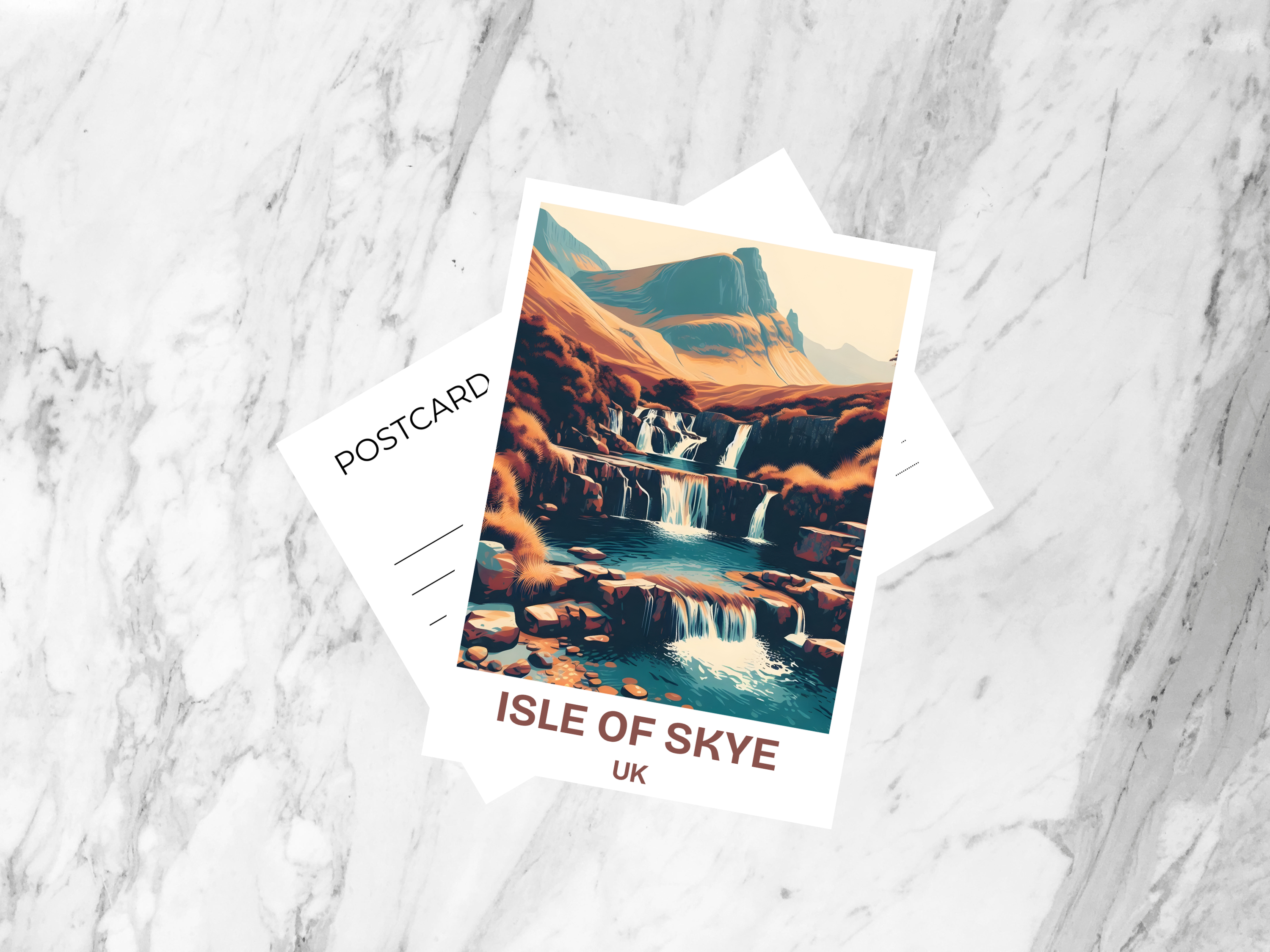Isle of Skye Travel Postcard Handmade Scotland Holiday Travel Scrapbook Keepsake Gift for Travelers Blank UK National Park Postcard