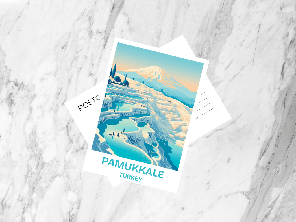 Pamukkale Postcard Turkey Holiday Travel Postcards Blank Travel Poster Print Handmade Travel Keepsake Gift for Travelers