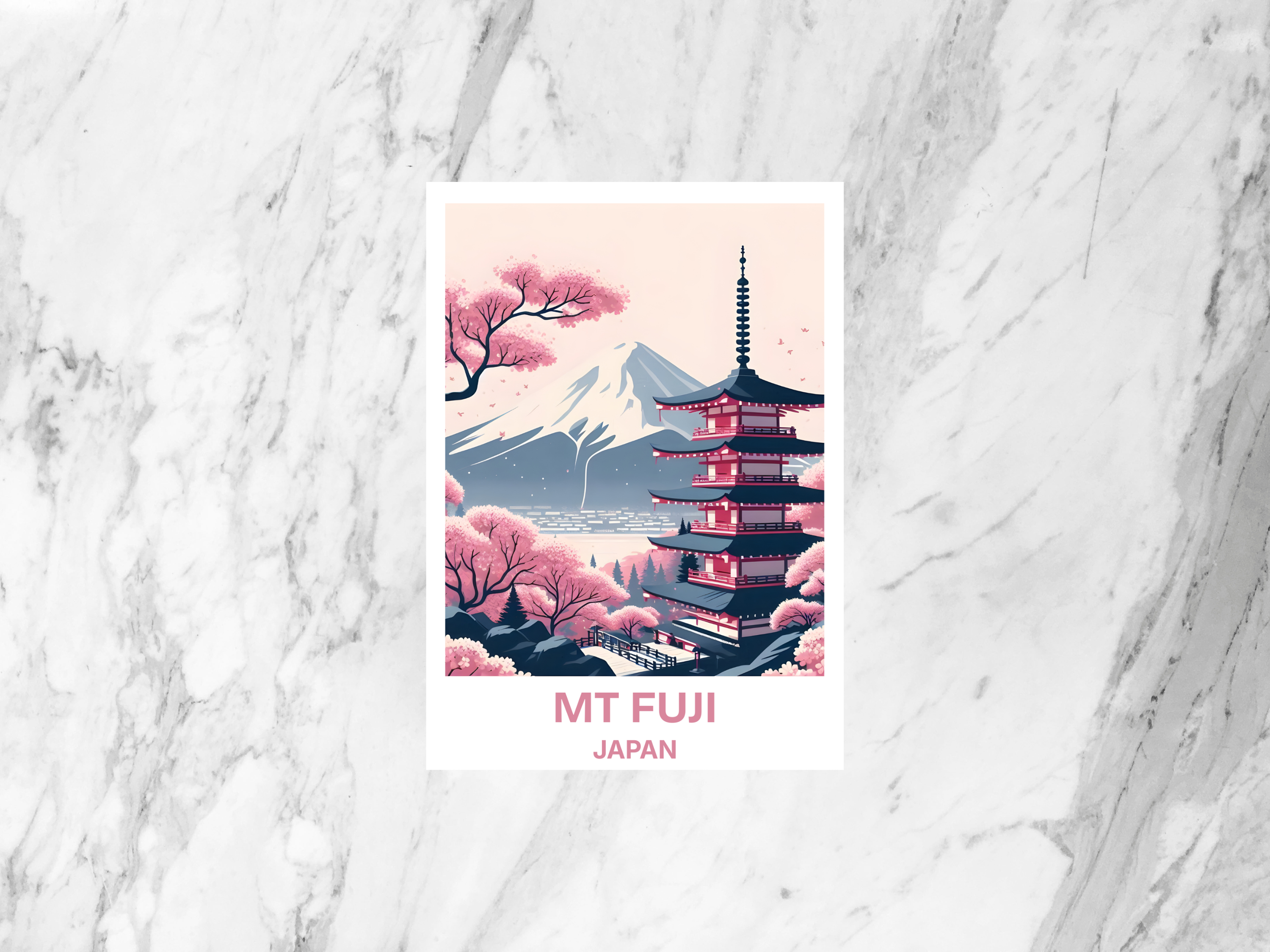 Mt Fuji Postcard Famous Japanese Landmark Poster Print Japan City Portrait Postcard Stationary Asia Holiday Memento Wonder of World Photo