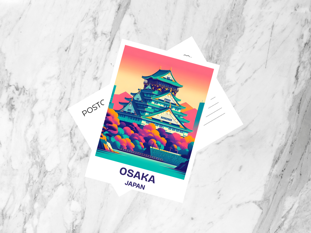 Osaka Castle Postcard Japanese Holiday Travel Accessories Blank Travel Journal Postcard Cute Travel Keepsake Tokyo Travel Postcard