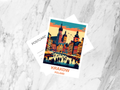 Poland Travel Postcard Krakow City Portrait Poster Print Summer Vacation Memento Travel Bookmark Europe Holiday Souvenir