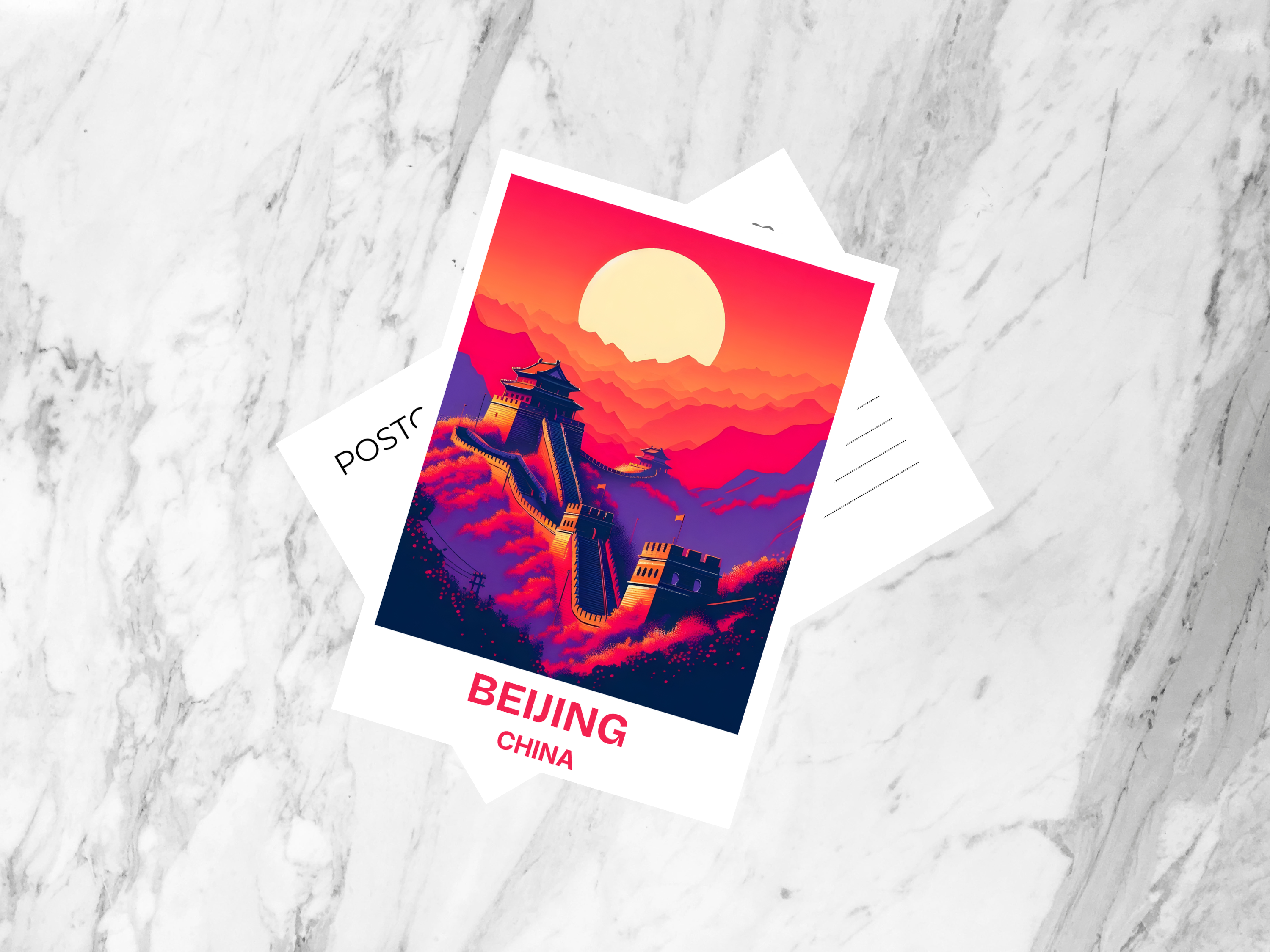 Great Wall of China Travel Postcard Asia Blank Holiday Postcards Travel Diary Journal Keepsake Gift for Travelers Wonder of World Poster