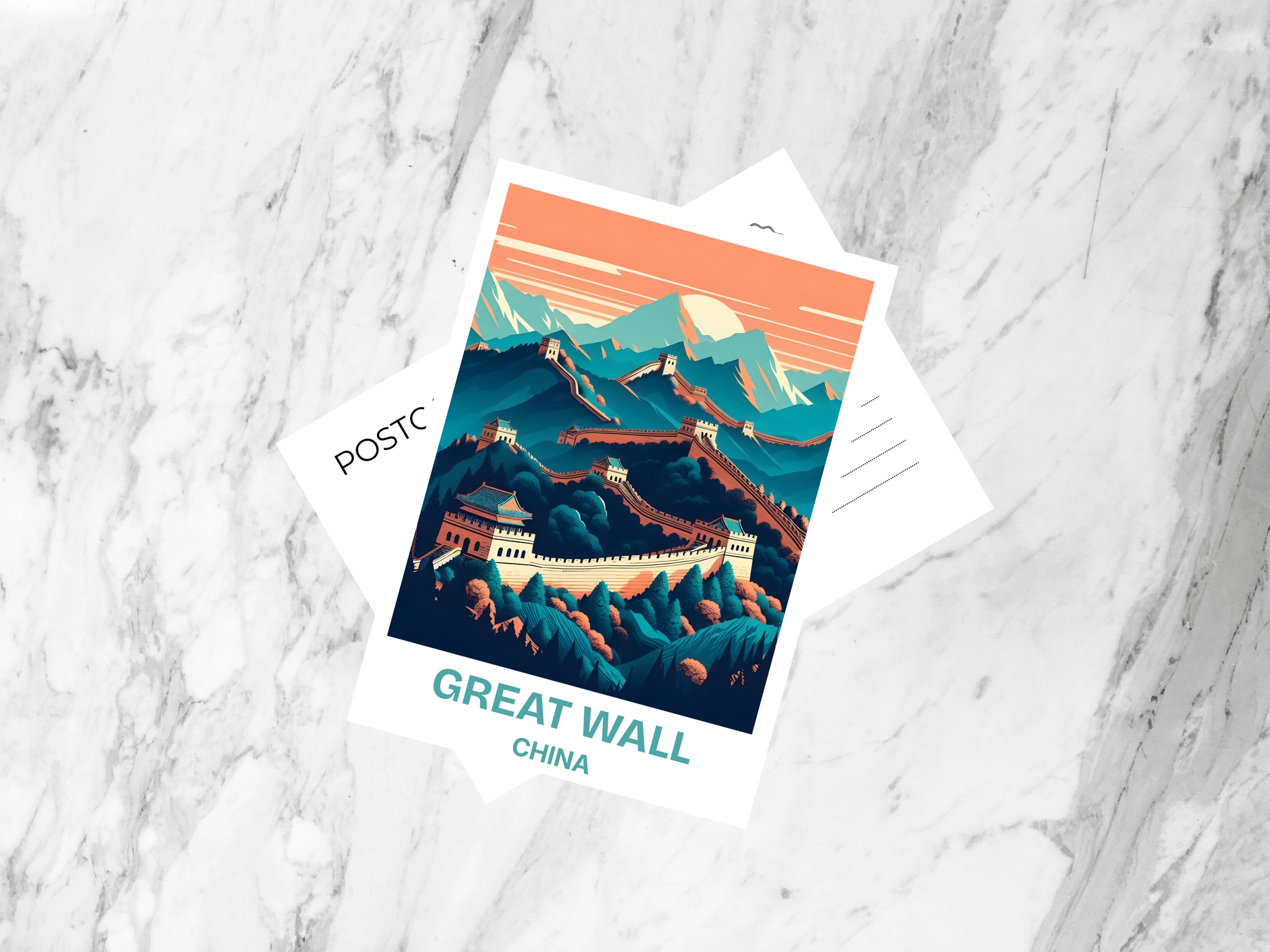 Beijing Travel Postcard Blank Great Wall of China Holiday Postcard Gift for Traveler Travel Scrapbook Postcard Print Handmade Postcards