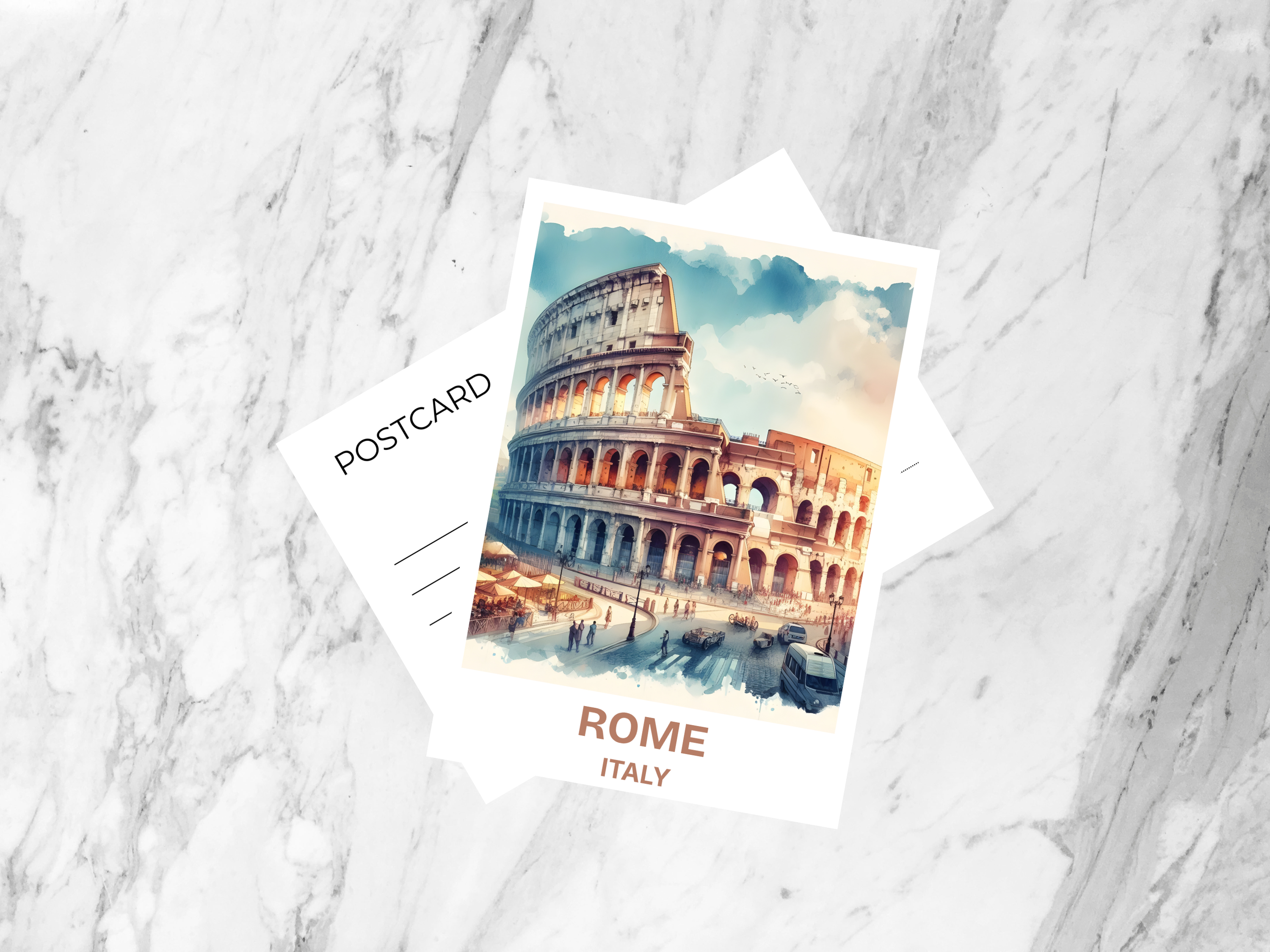 Colosseum Travel Postcard Italy Famous Landmark Poster Print Europe Summer Vacation Souvenir Famous Landmark Bookmark Stationary