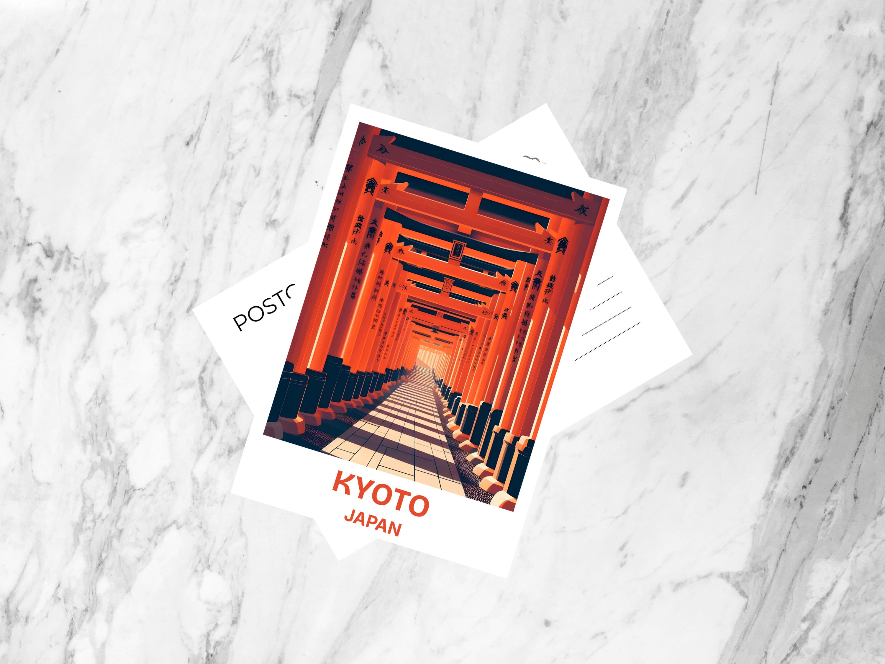 Handmade Kyoto Travel Postcard Gift for Traveler Japanese City Postcard Print Summer Vacation Keepsake Travel Scrapbook Accessory
