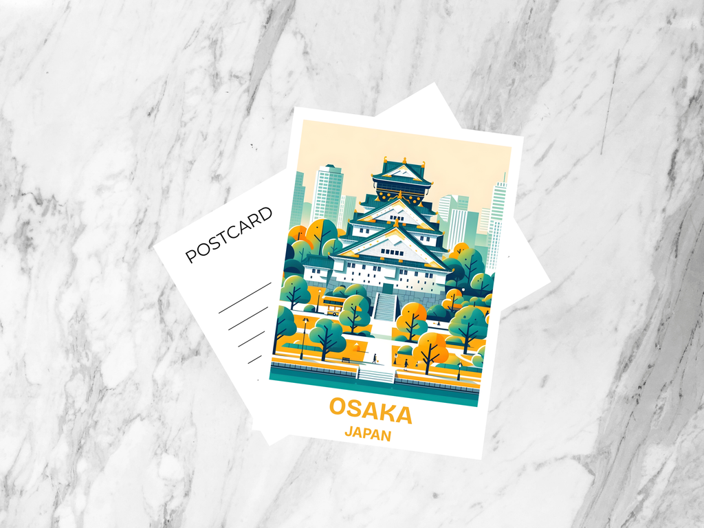 Osaka Castle Postcard Japan Landmark Travel Souvenir Historic Japanese Castle Wall Art Asia Travel Gift Japan Photo Keepsake