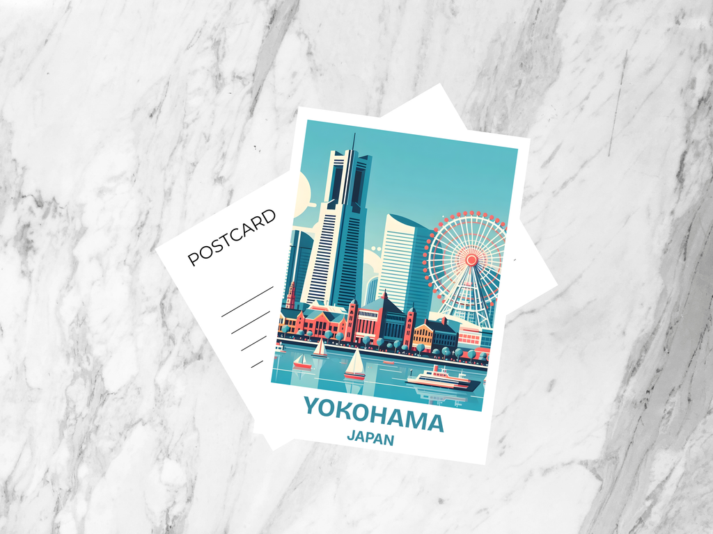 Yokohama Travel Postcard Tokyo Travel Scrapbook Japanese City Postcards Japan Travel Art Gift for Traveler Holiday Postcard for Travel Album