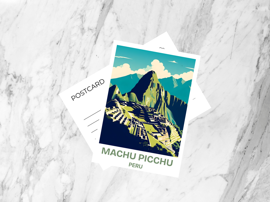 Blank Machu Picchu Travel Postcard Peru Holiday Keepsake Gift for Traveler Cute Watercolor Postcard Prints Travel Scrapbook Bookmark