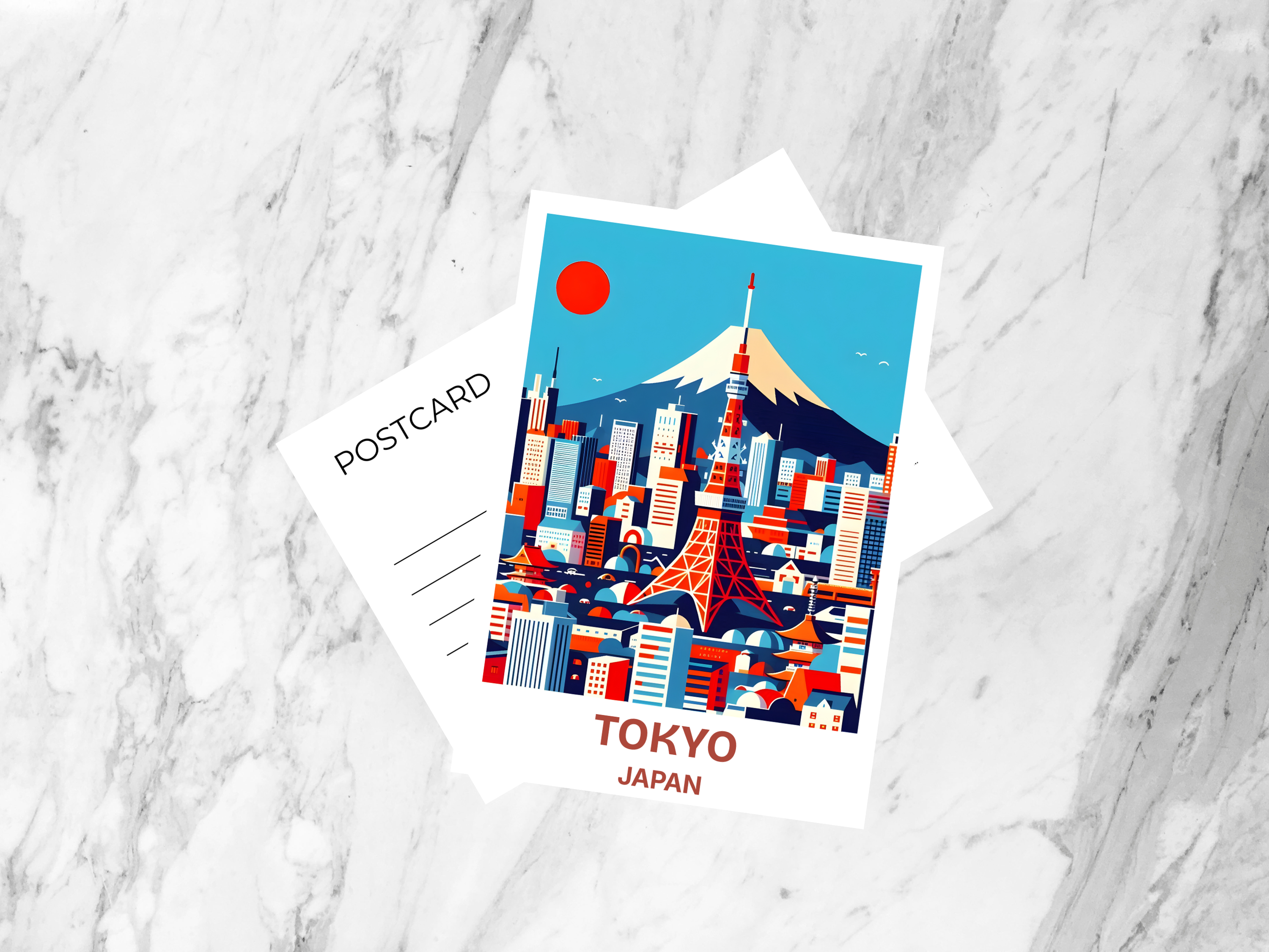 Blank Tokyo Postcard Japan Holiday Gift Handmade Travel Postcard Japanese Travel Diary Keepsake Gift for Traveler Travel Scrapbook Accessory