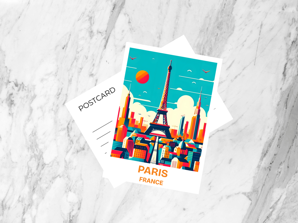 Paris Travel Postcard France Summer Holiday Blank Postcard Gift for Traveler Cute Travel Diary Keepsake Handmade Vintage Postcard