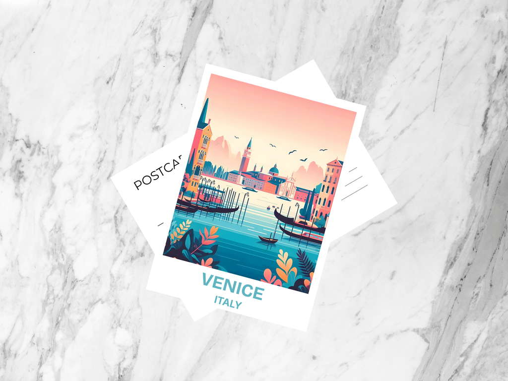 Venice Travel Postcard Italy City Summer Vacation Keepsake Italy Travel Journal Europe City Bookmark Holiday Memento
