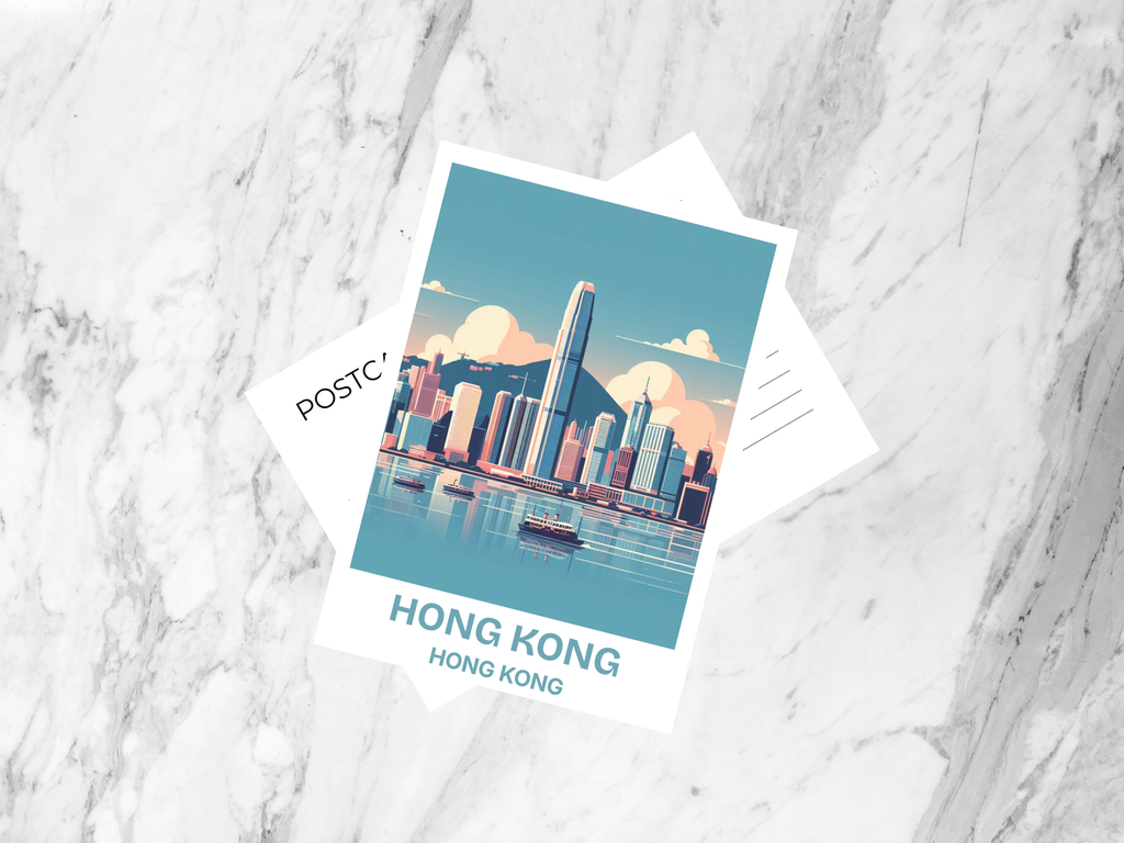 Hong Kong Travel Postcard Blank China Holiday Postcard Print Asia Holiday Travel Scrapbook Keepsake Gift for Traveler