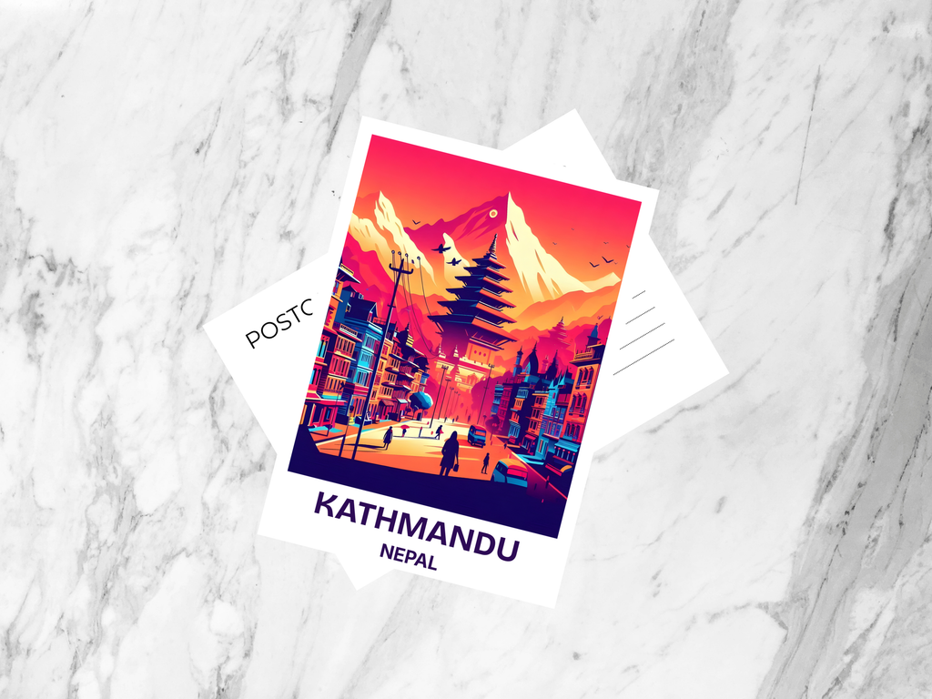 Nepal Travel Postcard Blank Kathmandu Holiday Travel Diary Keepsake Mt Everest Basecamp Poster Print Gift for Travelers