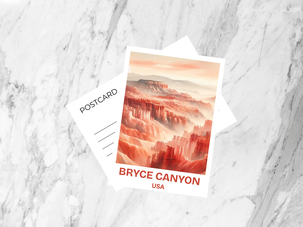 Bryce Canyon Postcard Watercolor National Park Art Matte or Gloss Utah Souvenir Desert Landscape USA Travel Keepsake