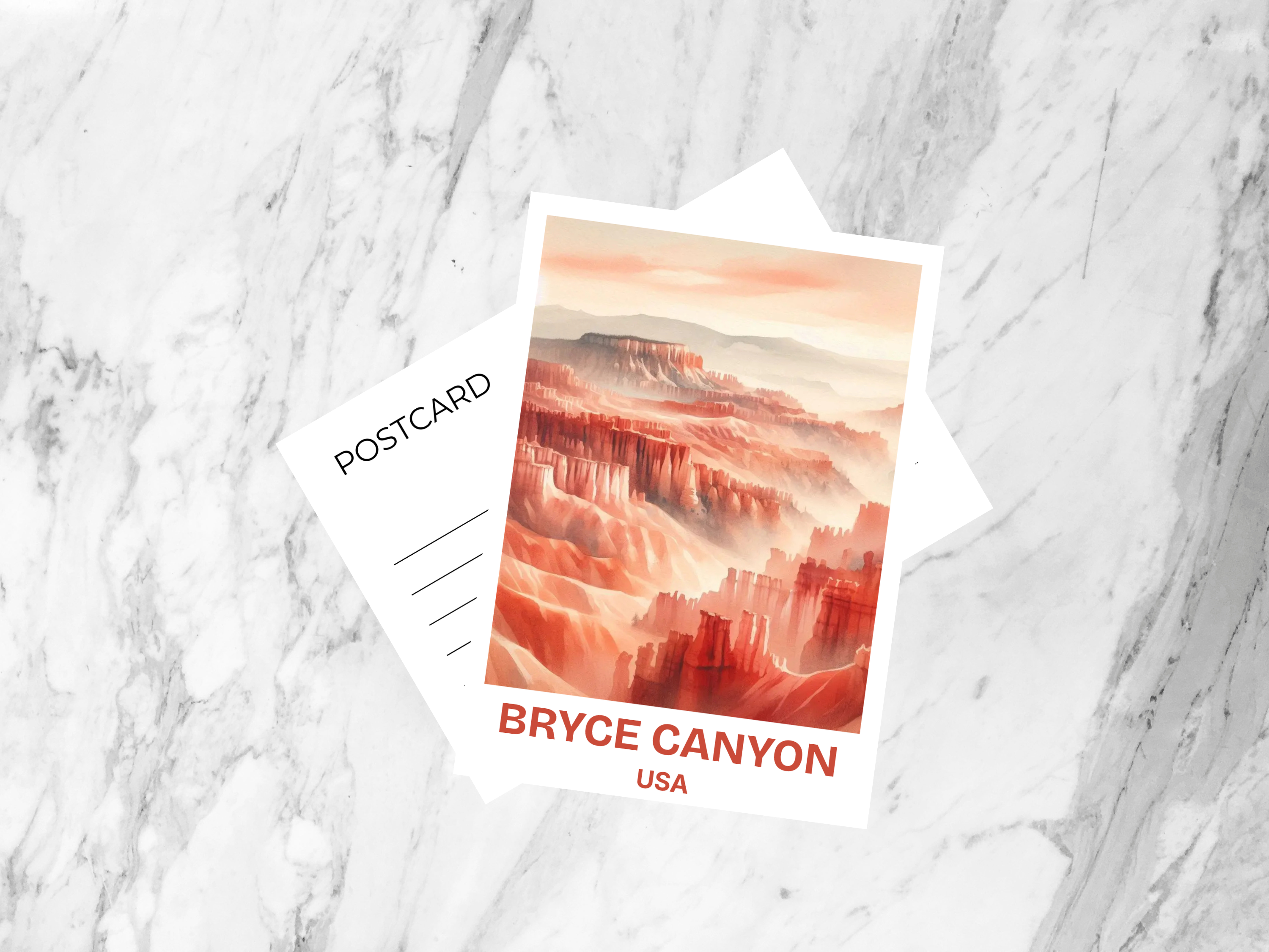 Bryce Canyon Postcard Watercolor National Park Art Matte or Gloss Utah Souvenir Desert Landscape USA Travel Keepsake