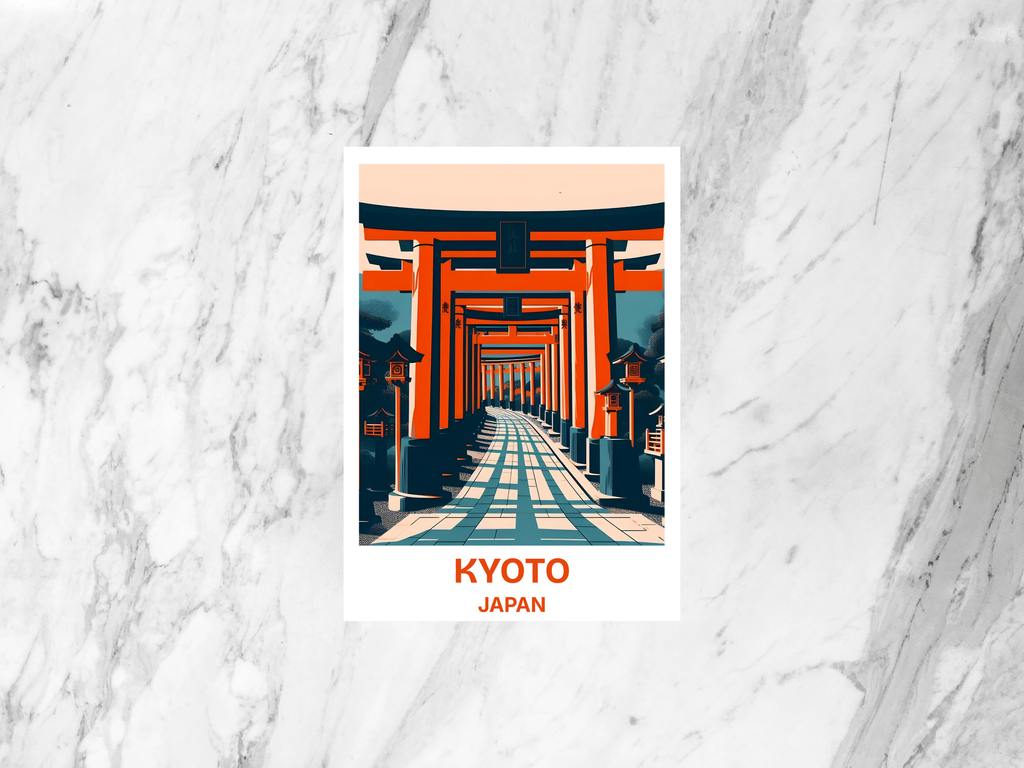 Kyoto Postcard Japanese Shrine Poster Famous Japan Landmark Photo Postcard Portrait Asia Holiday Trip Memento World Traveler Stationary