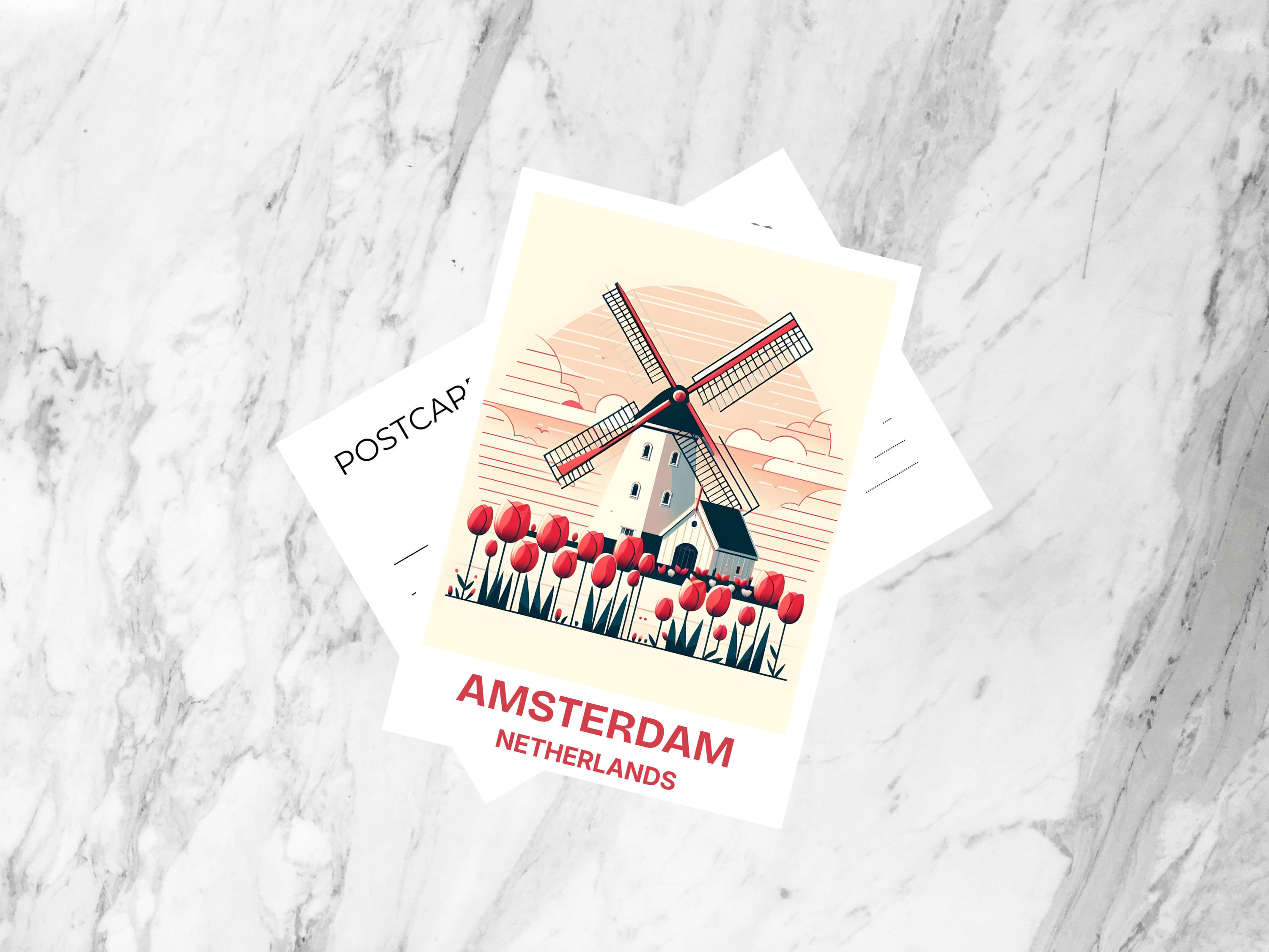 Amsterdam Travel Postcard Blank Netherlands Holiday Keepsake Gift for Traveler Custom Vintage Art Postcard Prints