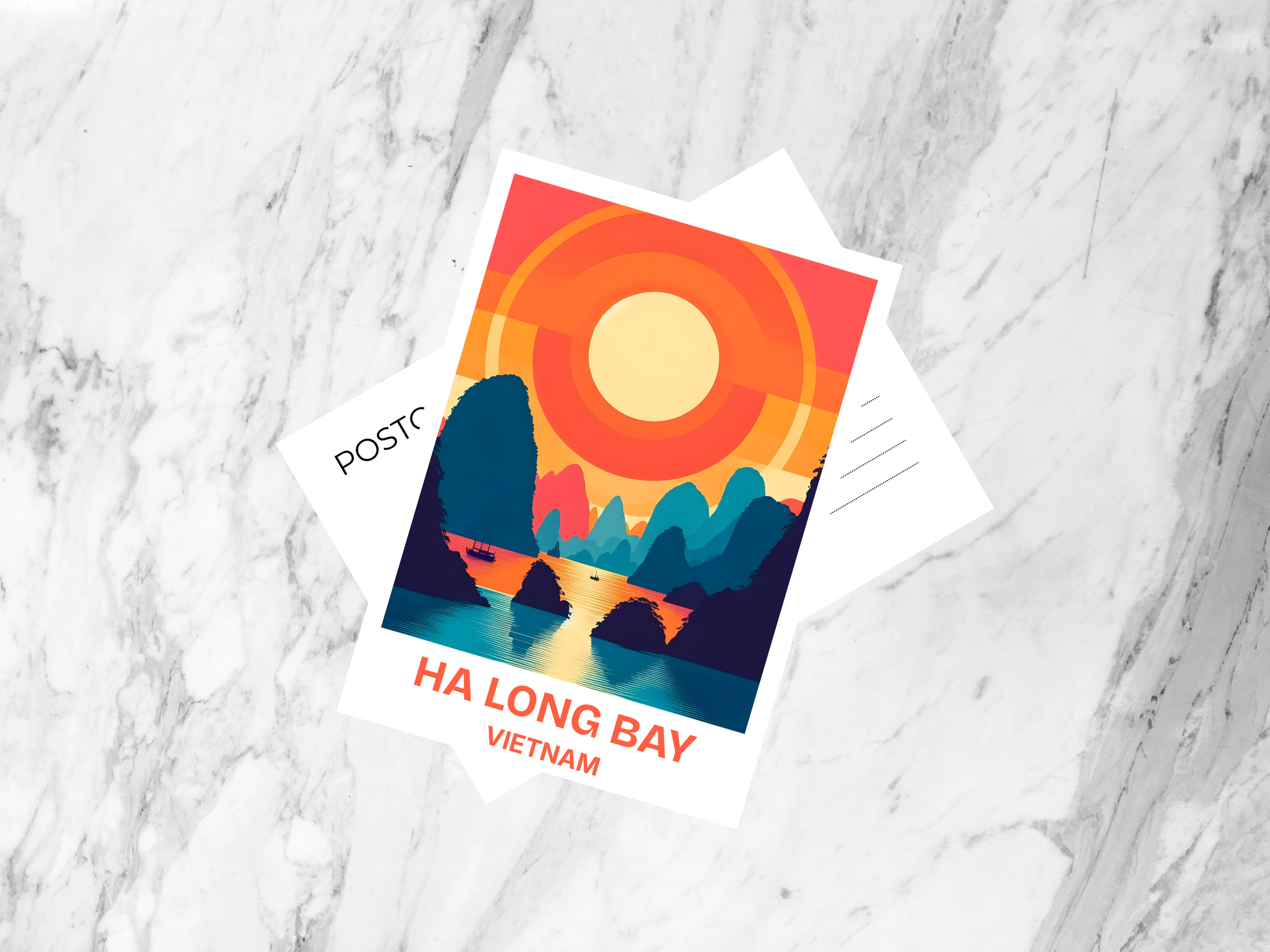 Vietnam Travel Postcard Asia Custom Holiday Blank Postcards Gift for Travelers Ha Long Bay Poster Print Vintage Art Travel Diary Postcard